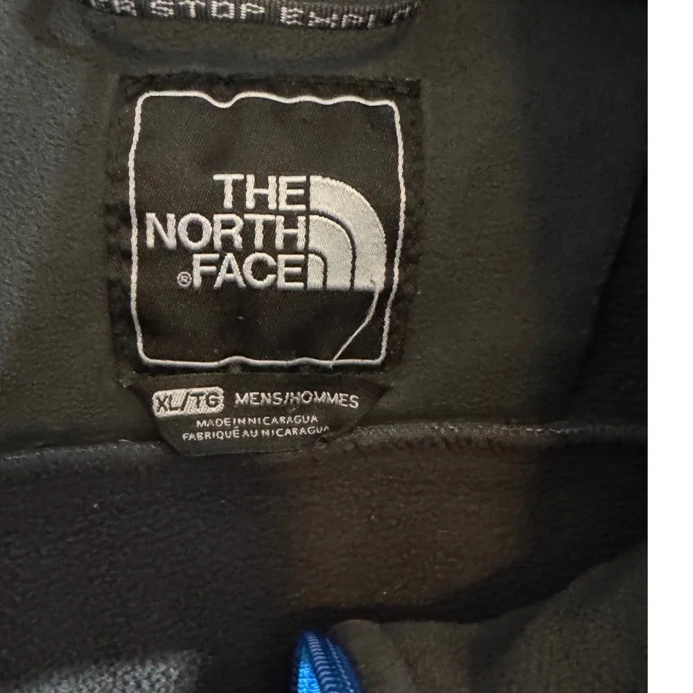 The North Face Apex Bionic Softshell Jacket Mens XL Blue Grey Windproof Full Zip